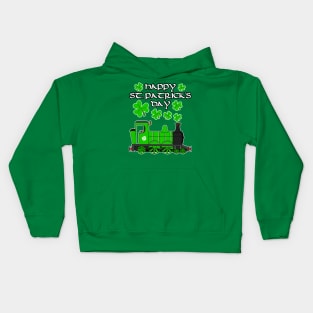 St. Patrick's Day Steam Train Model Railroad Enthusiast Kids Hoodie